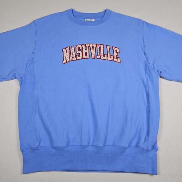 Champion Reverse Weave Nashville Size Medium Boyfriend Sweatshirt Embroidered - Picture 2 of 14